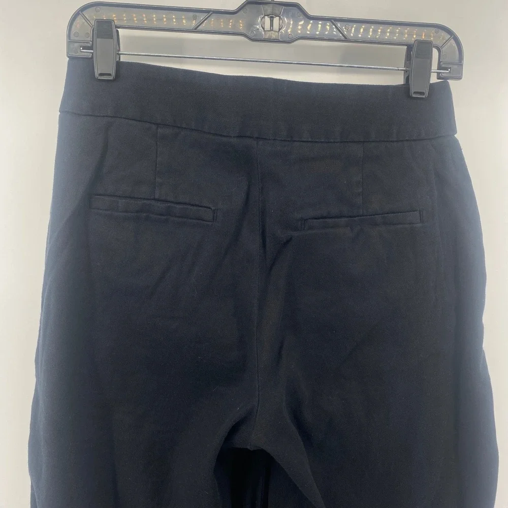 Banana Republic Wide Leg‎ Pants Womens 4 Black High Rise Twill Trouser